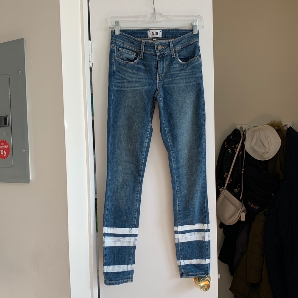 Paige Paint-Striped Jeans